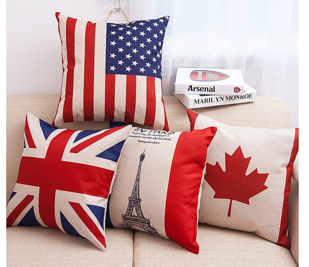 Flag Print Pillow Case