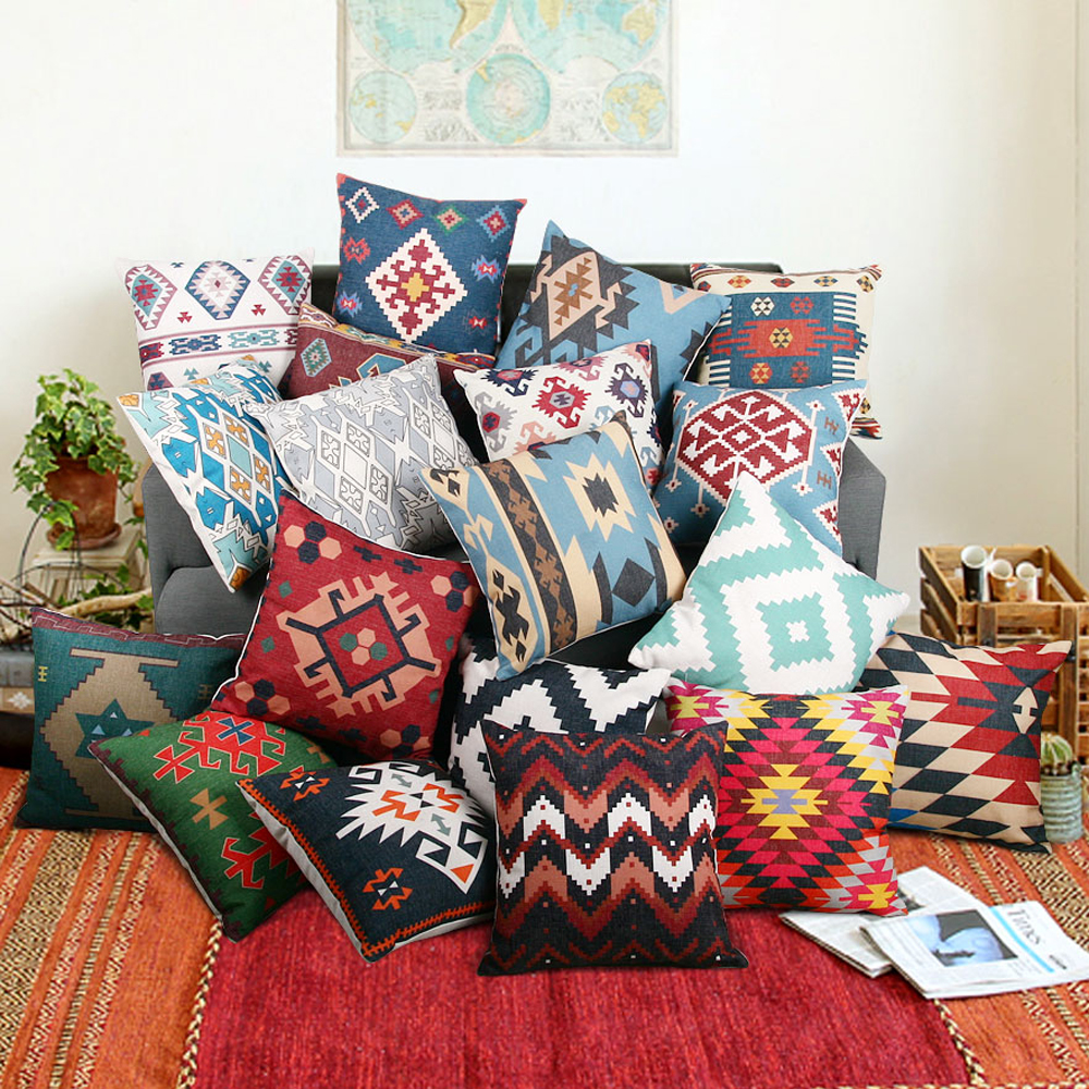 Turkish Ethnic Square Cushion Covers