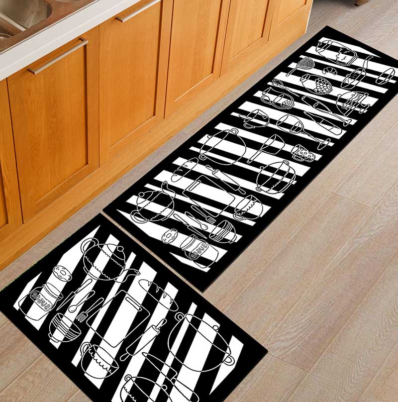 Colorful Boho Pattern Kitchen Mat