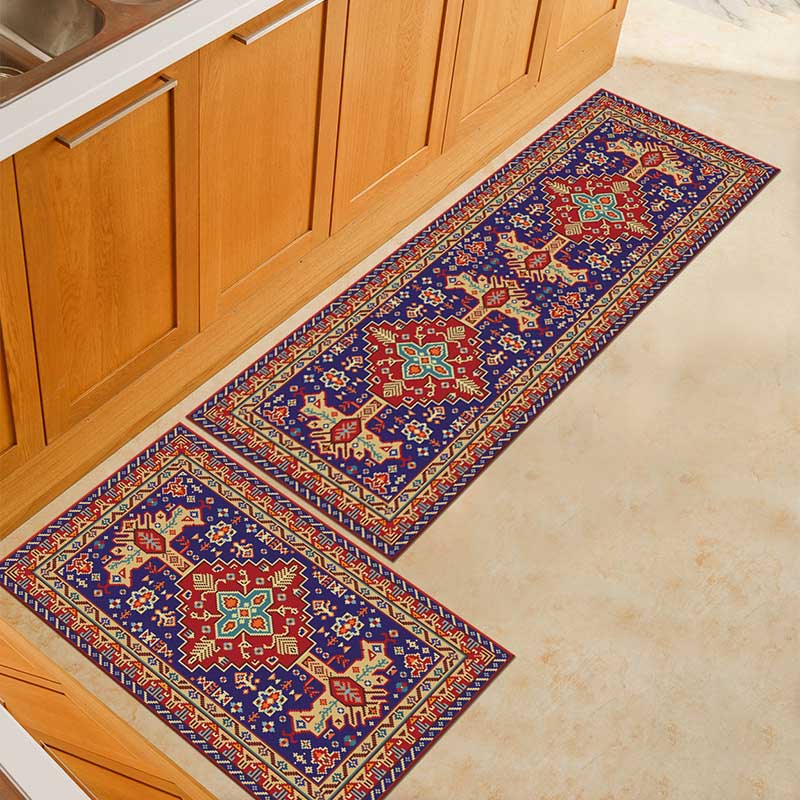 Colorful Boho Pattern Kitchen Mat