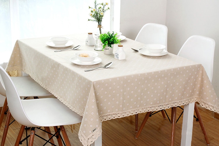 Floral Pattern Linen Tablecloths