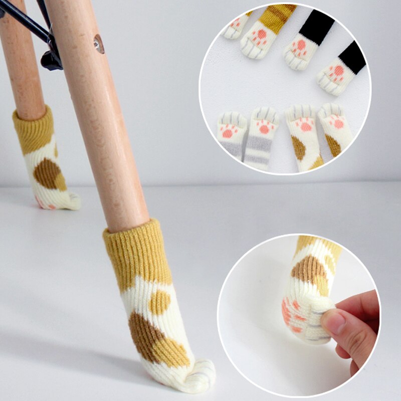 Cat Paw Pattern Table and Chair Protective Socks