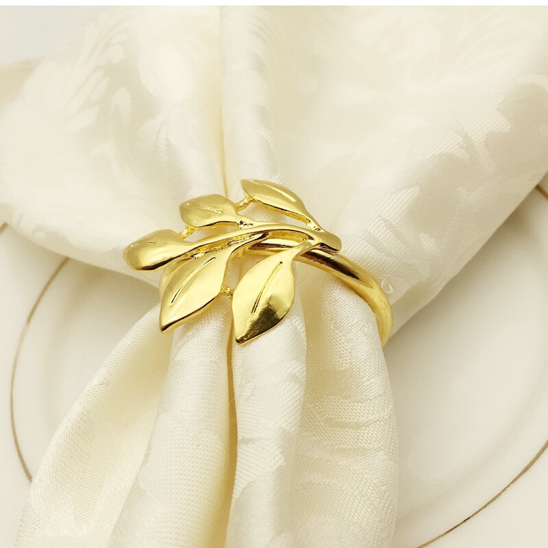 Set of 6 Leaf Shaped Napkin Rings