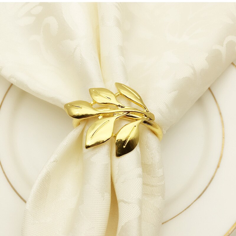 Set of 6 Leaf Shaped Napkin Rings