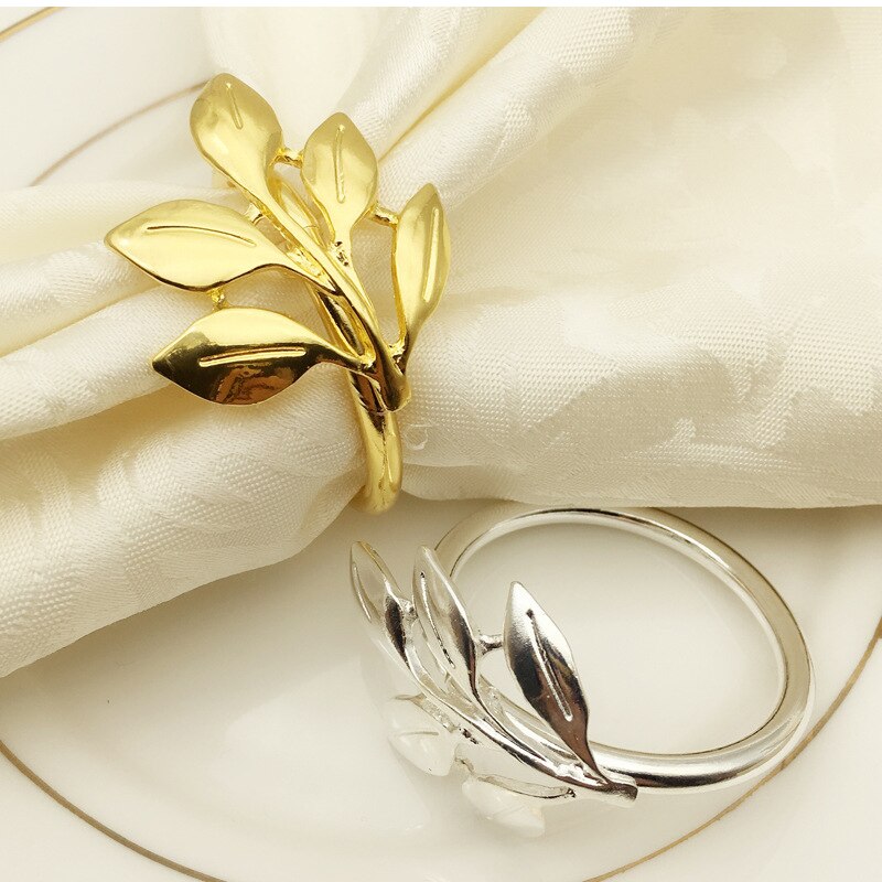 Set of 6 Leaf Shaped Napkin Rings