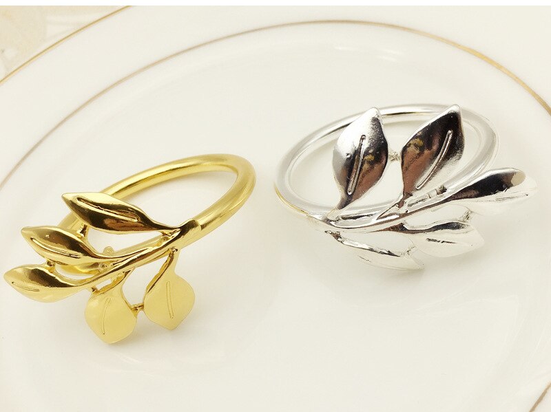 Set of 6 Leaf Shaped Napkin Rings