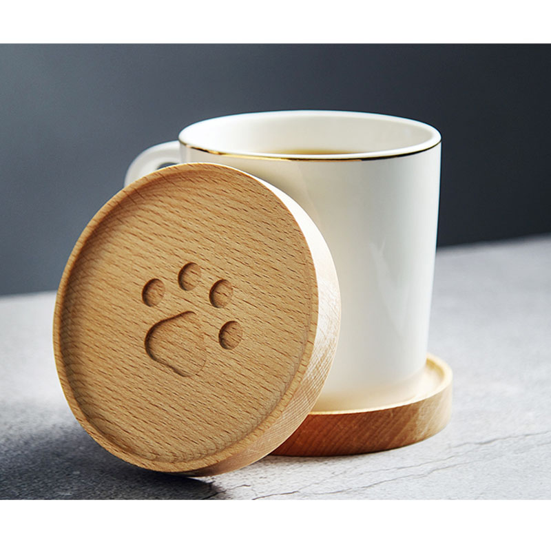 Thick Cat Paw Carved Wooden Placemat