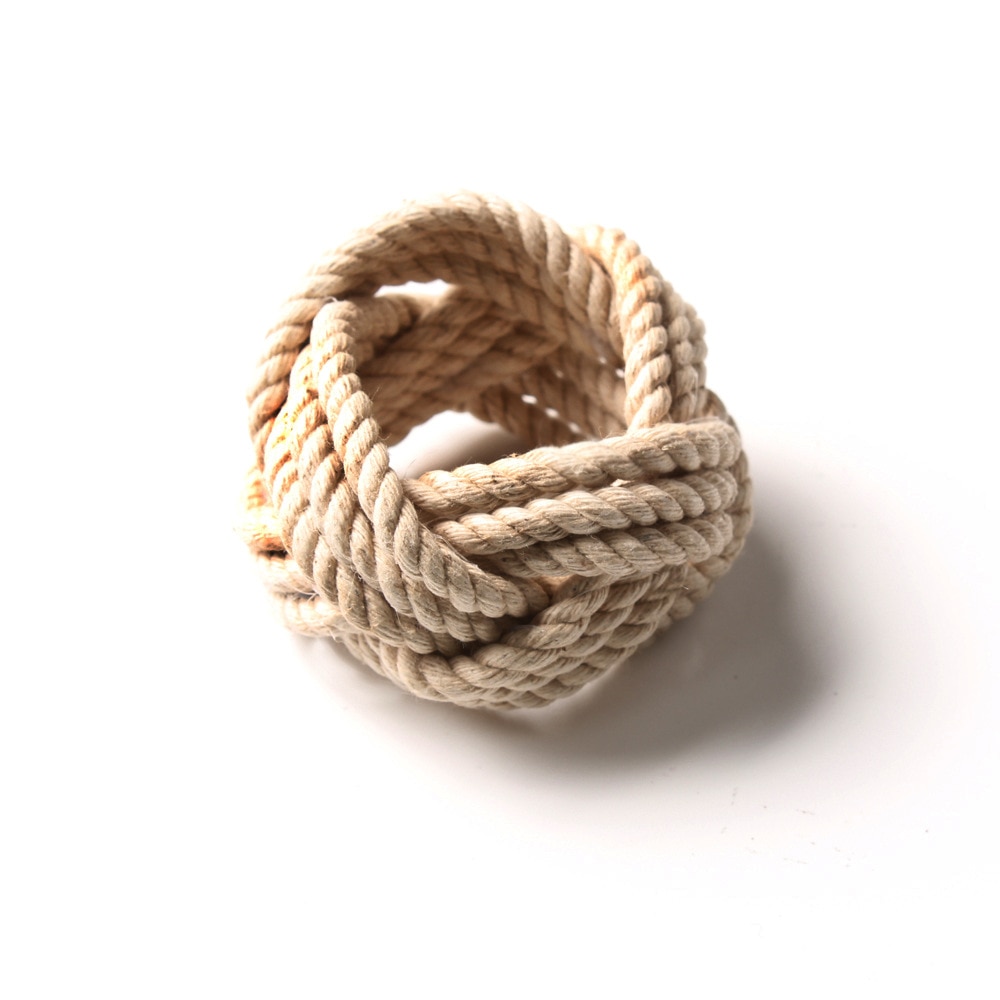 Set of 10 Natural Jute Napkin Rings