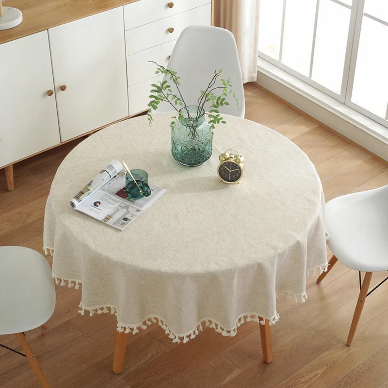 Solid Color Round Tablecloth