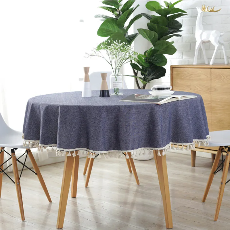 Solid Color Round Tablecloth