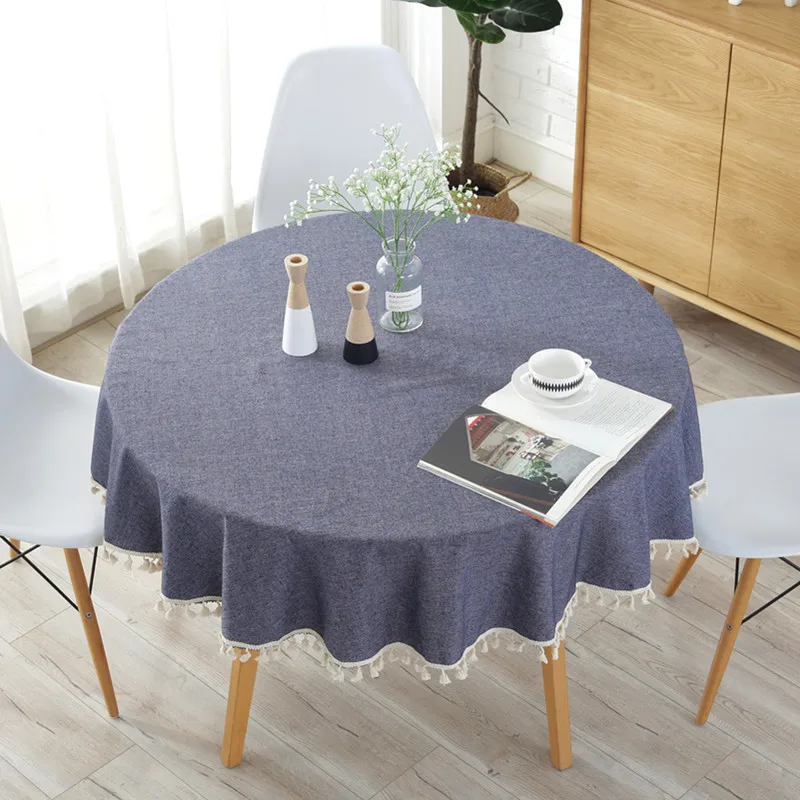 Solid Color Round Tablecloth