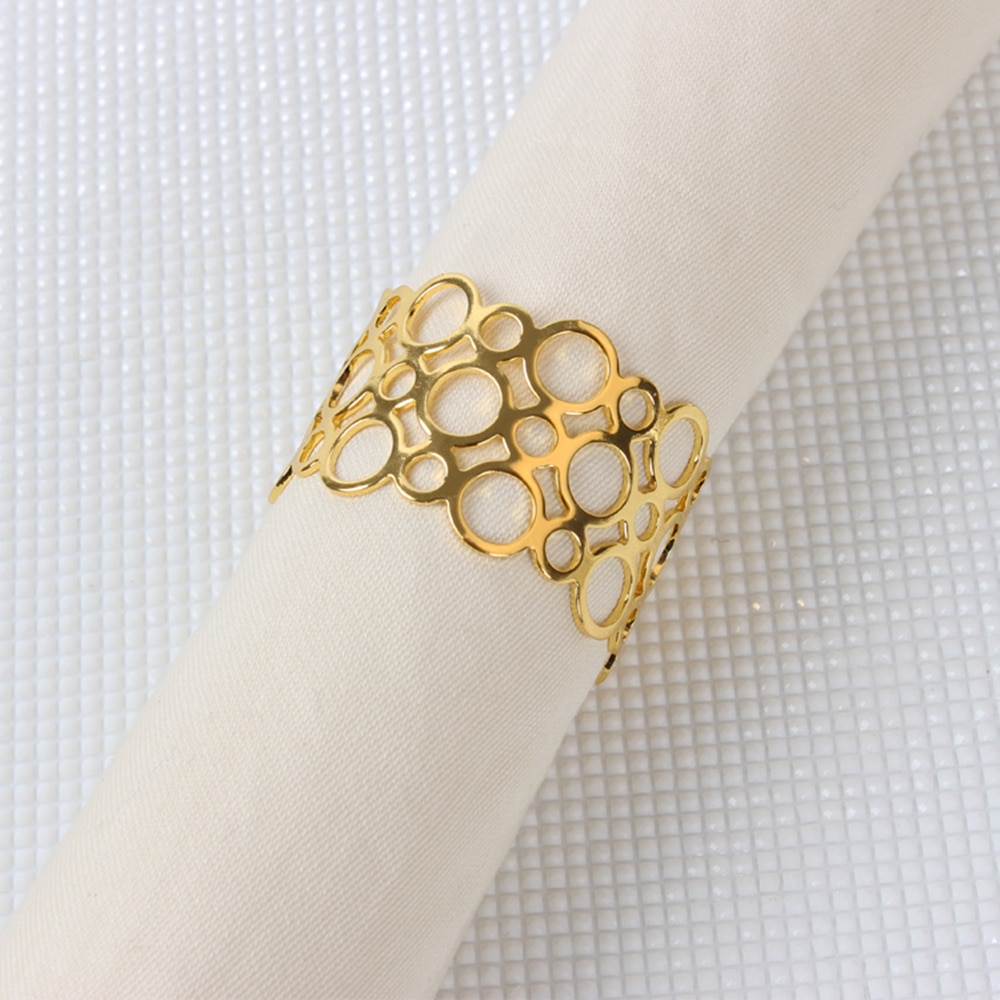 12 Round Napkin Rings in Gold and Silver