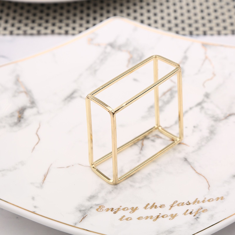 Ten Square Napkin Rings in Gold