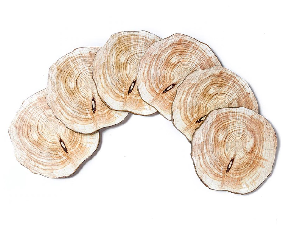 Natural Wood Cup Coaster 6 Pcs Set