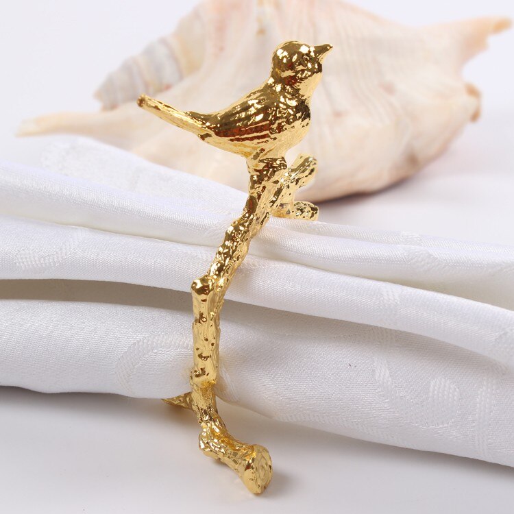 Set of 4 Napkin Rings in Shape of Bird