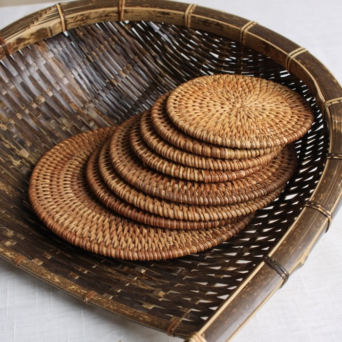 Round Rattan Pot Mat