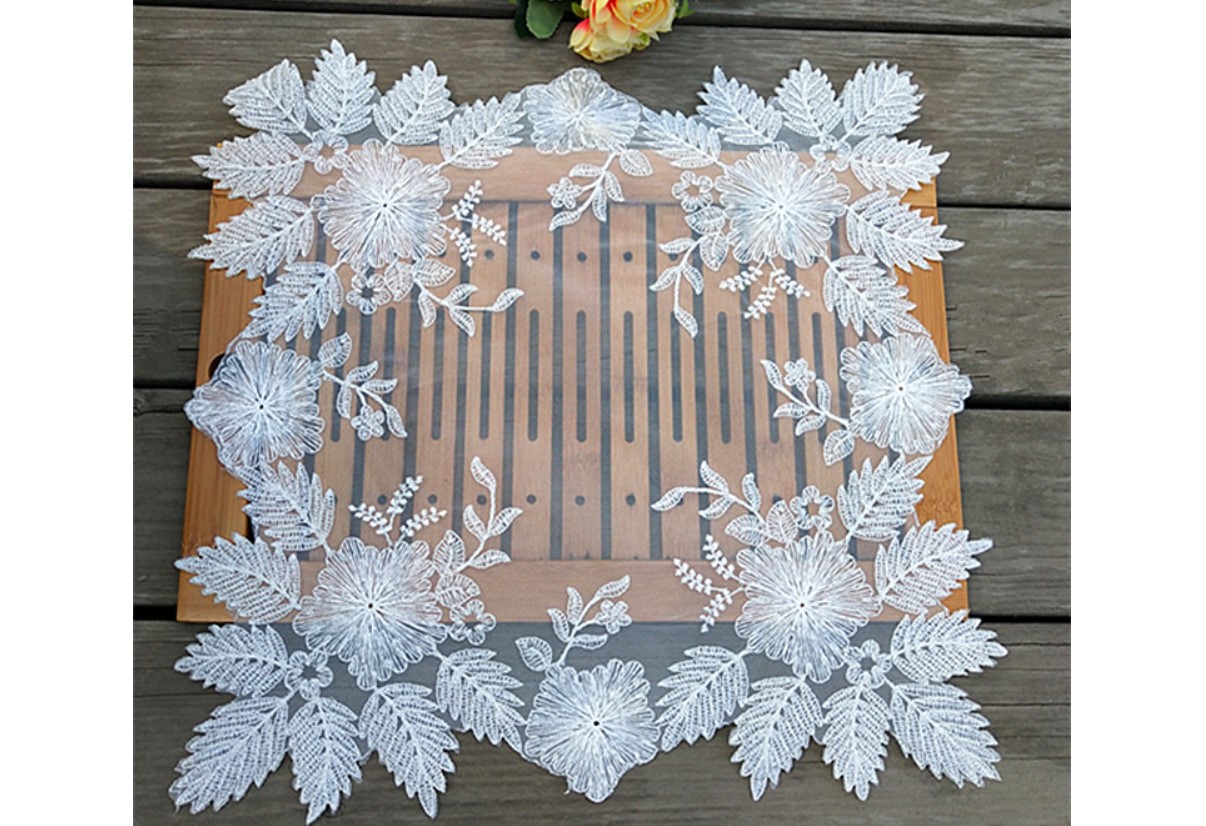 White Flower Lace Placemat