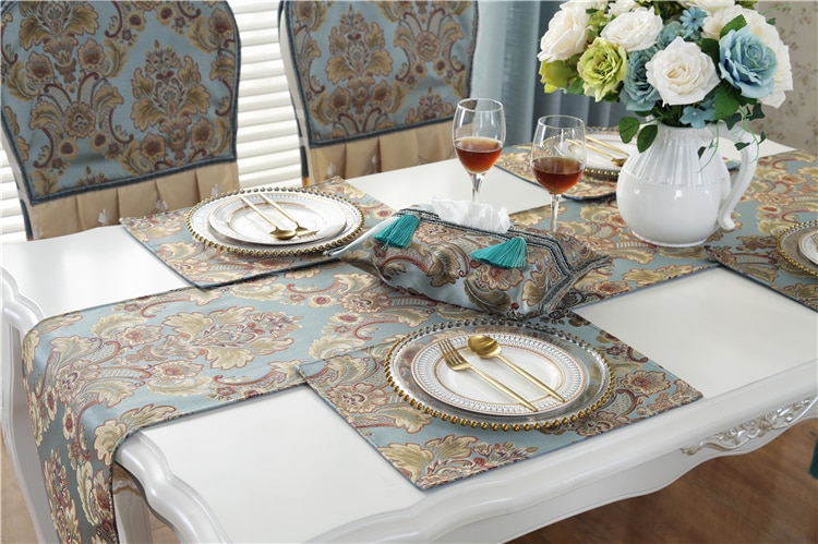 Floral Patterned Table Runner with Tassel