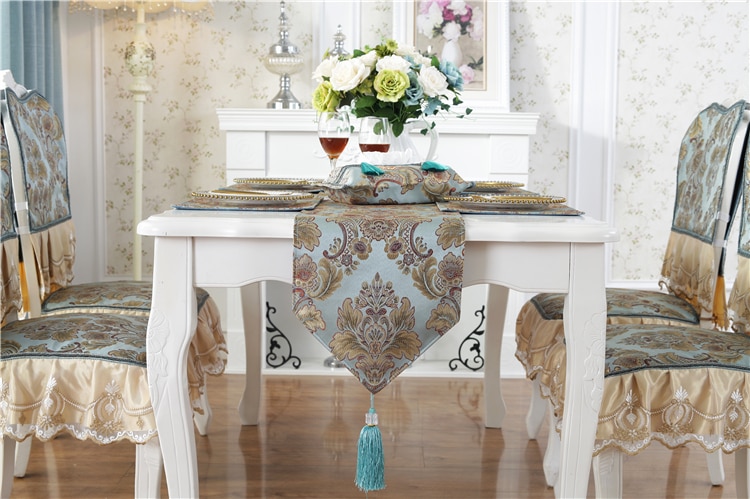 Floral Patterned Table Runner with Tassel