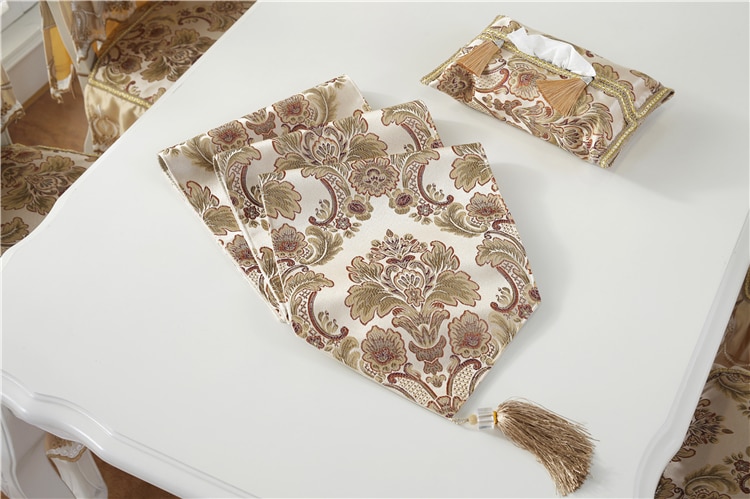 Floral Patterned Table Runner with Tassel