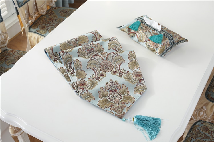 Floral Patterned Table Runner with Tassel