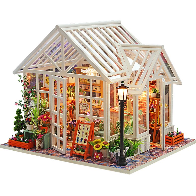 Miniature Wooden DIY Doll House with Furniture Kit