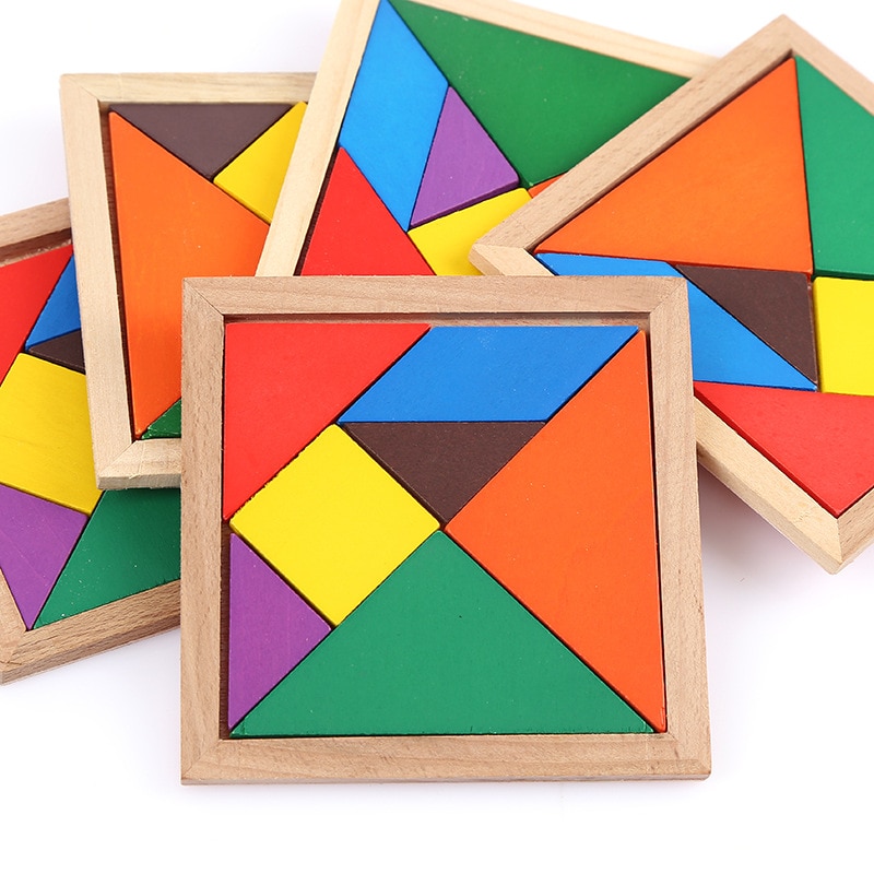 Wooden Geometric Puzzle Set 5 Pcs