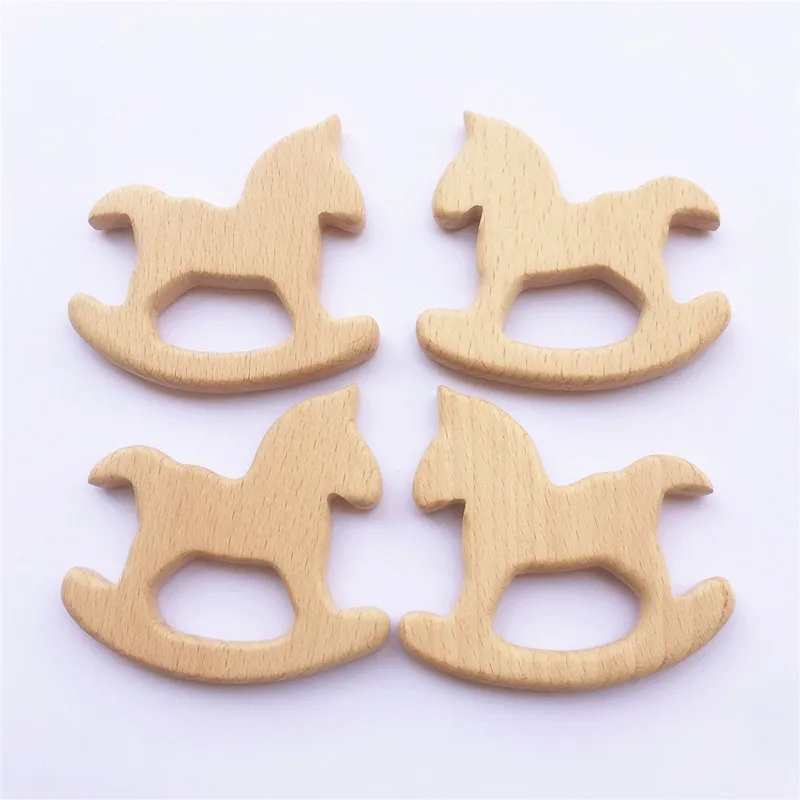 Wooden Horse Shaped Baby Teether Set