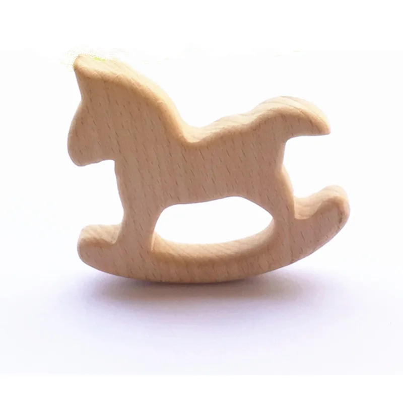 Wooden Horse Shaped Baby Teether Set