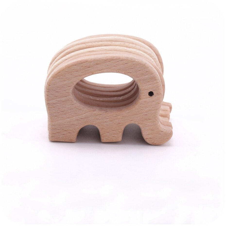 Ten Wooden Elephant Shaped Rattles