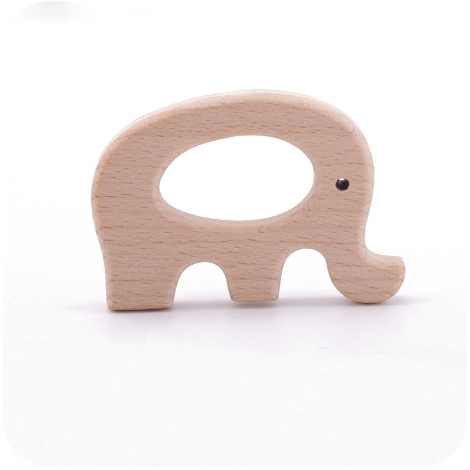 Ten Wooden Elephant Shaped Rattles