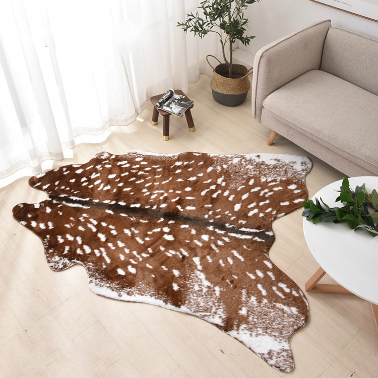 Fux Fur Deer Shaped Carpet