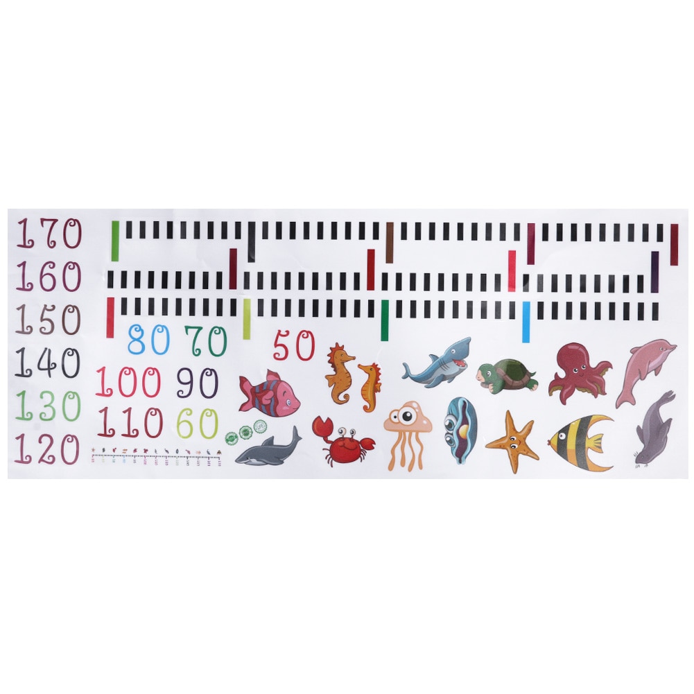 Cartoon Sea Animals Height Measuring Wall Sticker