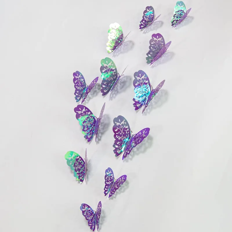 Patterned Paperboard Butterfly Wall Stickers Set