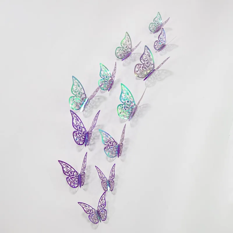 Patterned Paperboard Butterfly Wall Stickers Set