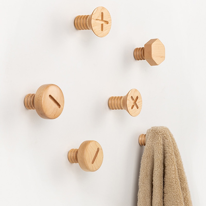 Wooden Nail Design Wall Hook