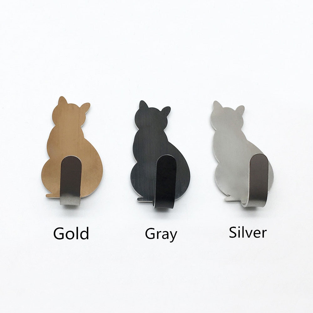 Cat Shaped Wall Hooks 2 Pcs Set