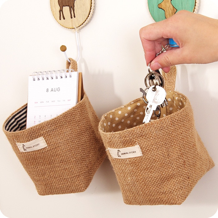 Mini Jute Storage Box with Cotton Lining