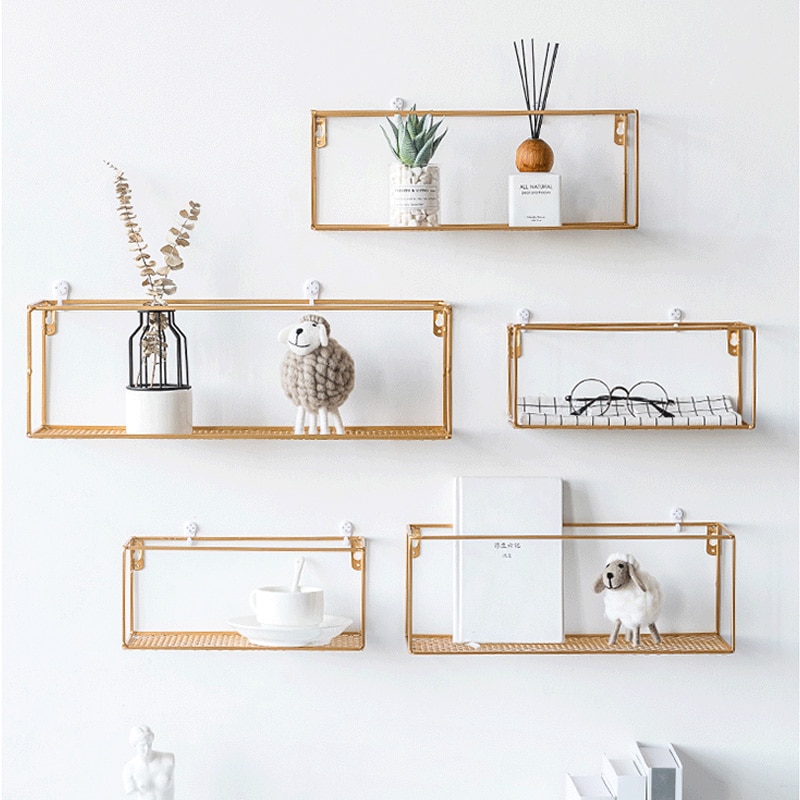 Wrought Iron Grid Wall Shelf