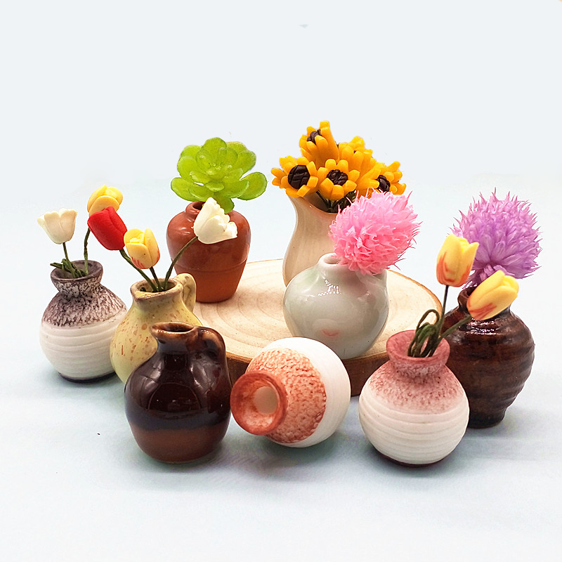 Colorful Artificial Mini Flower Vase for Home Decoration