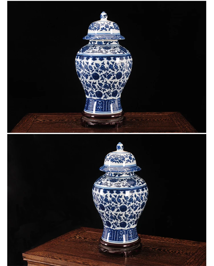 Antique Blue Patterned Ceramic Vase