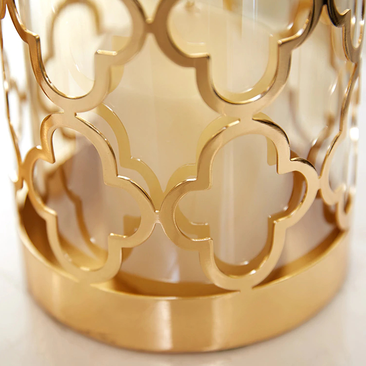 Nordic Vase in Golden Metal Detailing