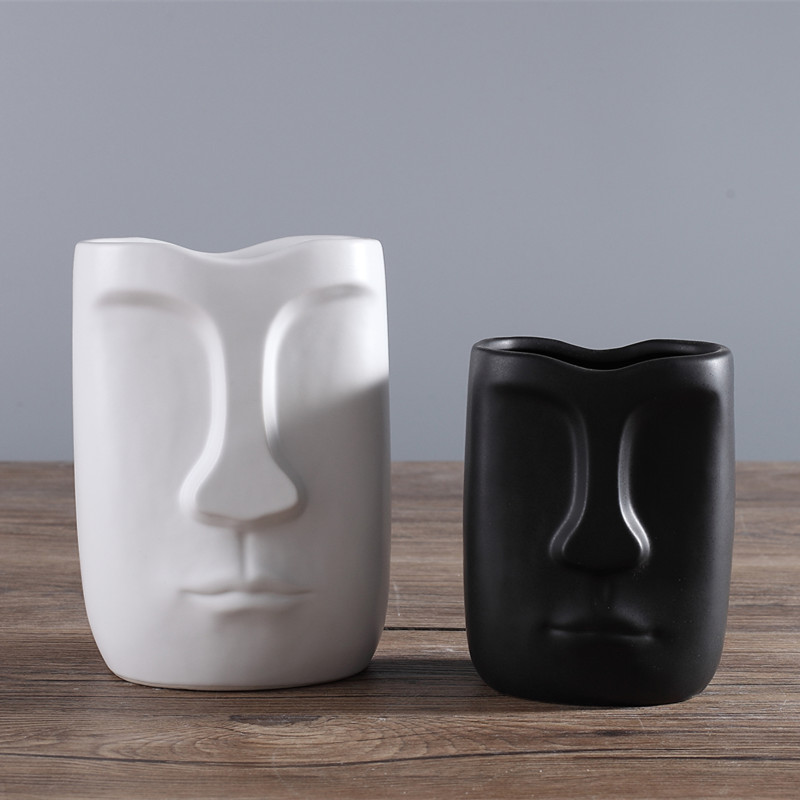 Traditional Tribal Head Ceramic Vases