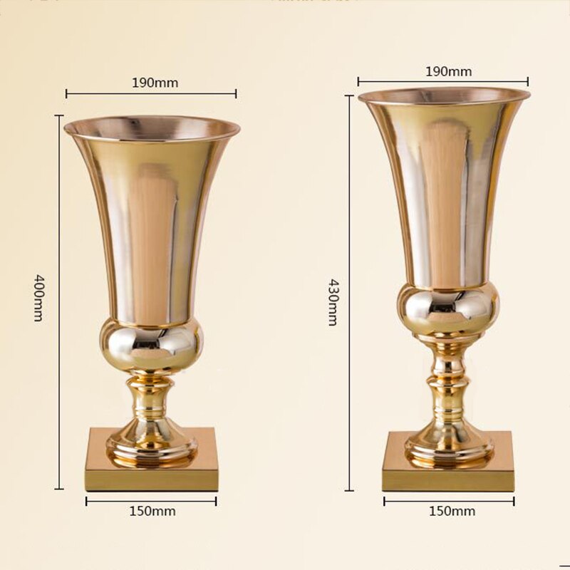 Gold Metal Flower Vase in Different Sizes