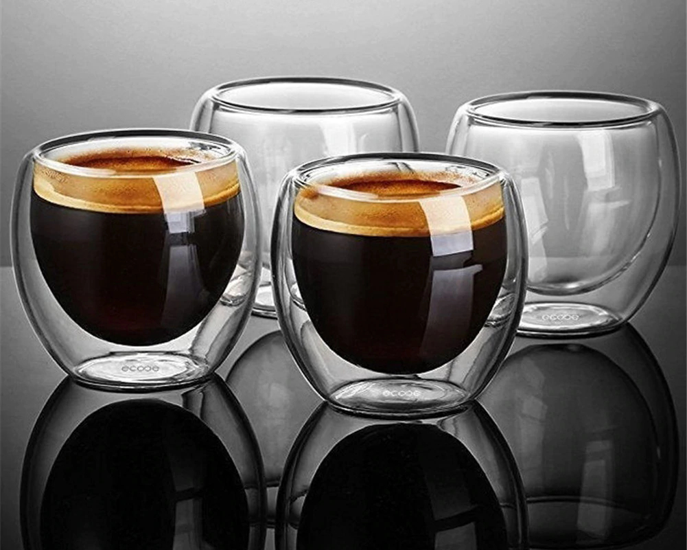 Heat-Resistant Double Wall Glass Coffee Cups