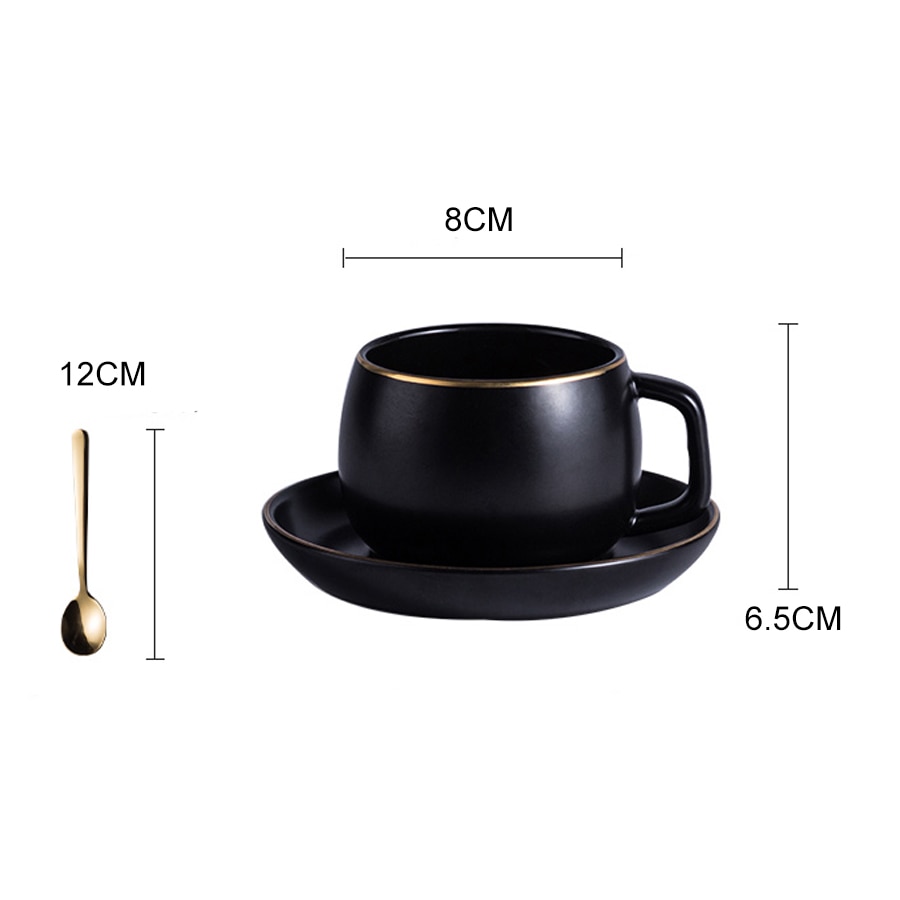 Coffee Cup and Saucer in Black