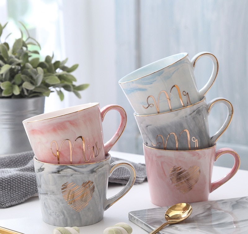 Natural Marble Porcelain Coffee Mug