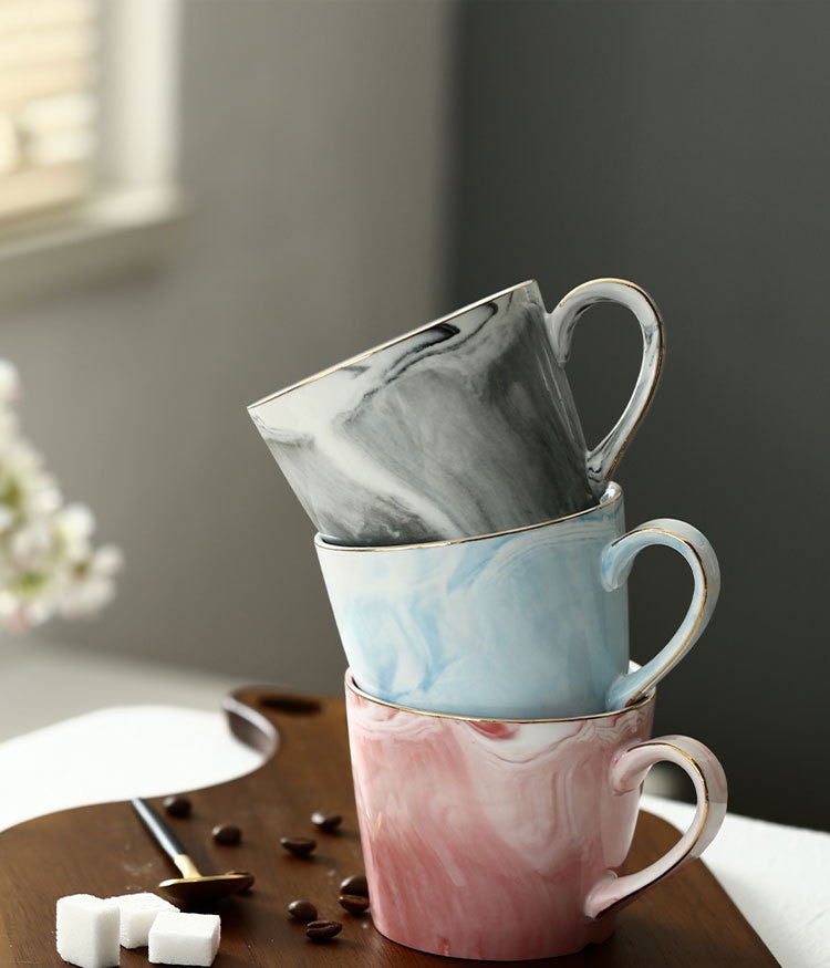 Natural Marble Porcelain Coffee Mug