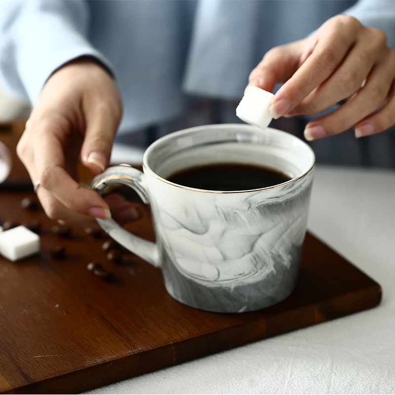 Natural Marble Porcelain Coffee Mug