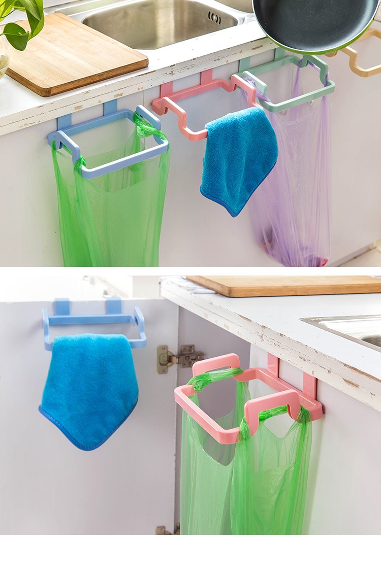 Cupboard Door Mount Trash Bag Holder